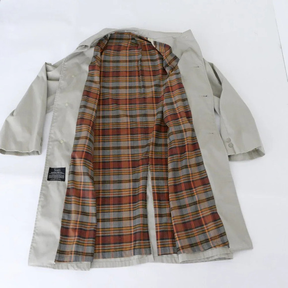 Vintage Sears "Perma-Prest" Tan with Checker  Liner made in U.S.A. - Picture 13 of 14